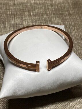 Sterling Silver 925 T-Style Cuff Bracelet Minimalist Design 14g